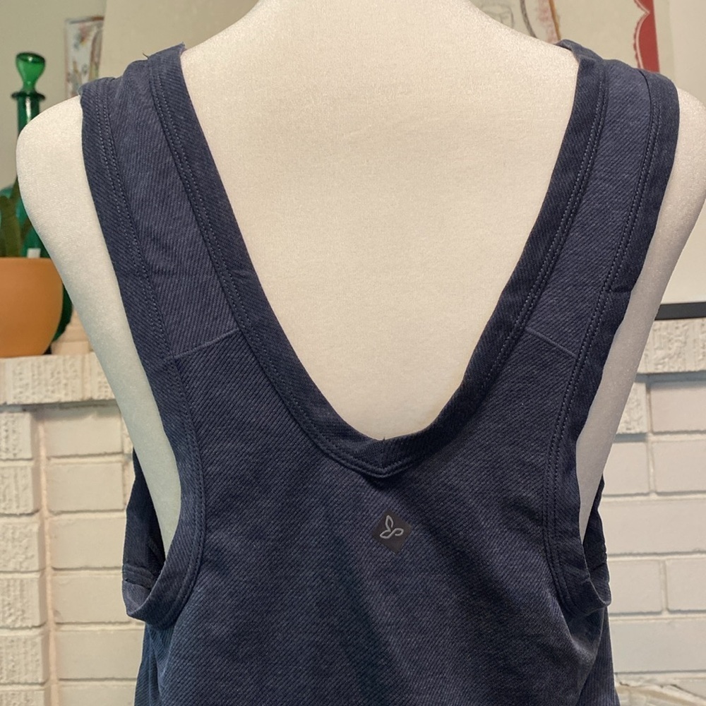 Bundle 2 for $10 // Prana Blue Small V-Back High-Neck Tank Top Hiking Active - Picture 4 of 7